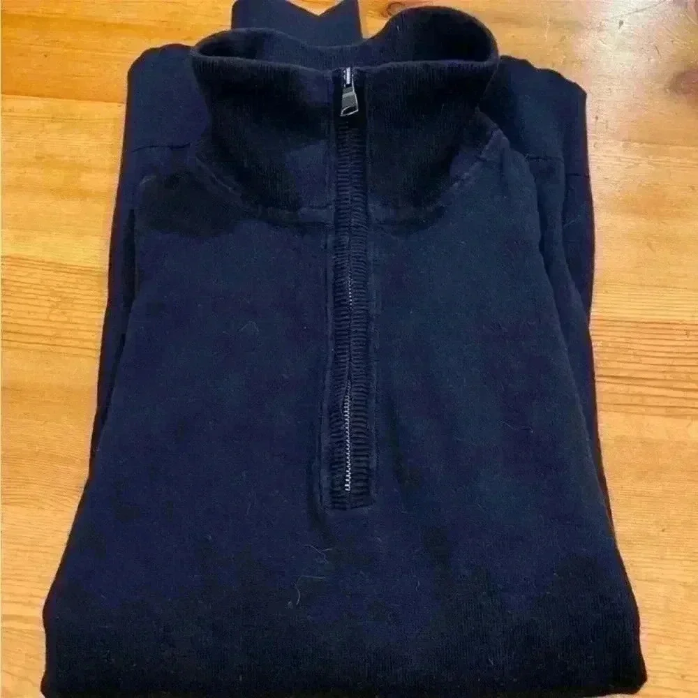 Banana Republic 1/4 Zip Sweater 85% Pima Cotton 15% Cashmere Size L men navy